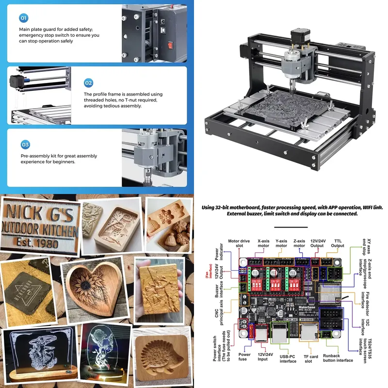 Mini Laser Engraver Cnc Router - 3018 Mini CNC Router Makinesi Alüminyum