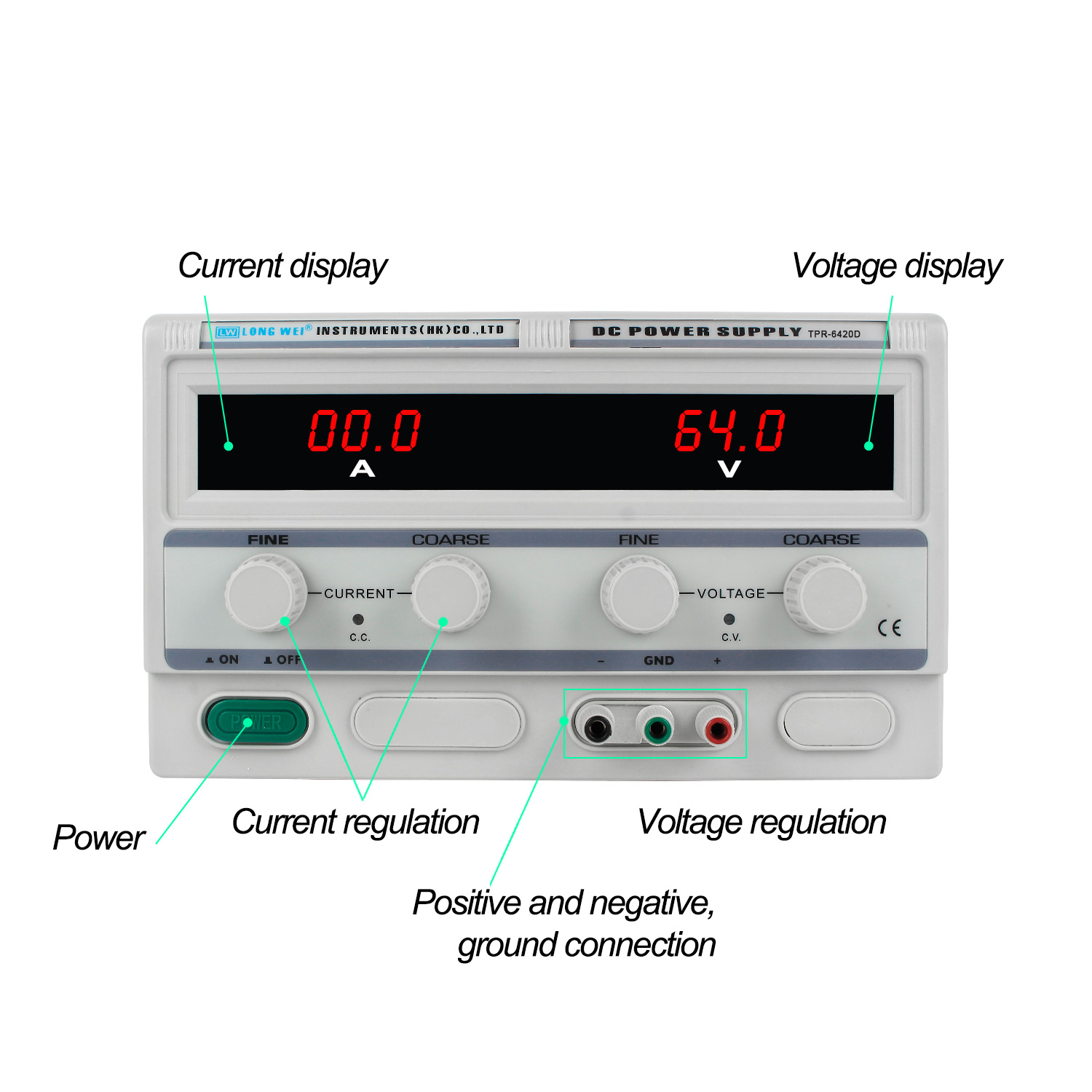 Longwei TPR-6420D 64V 20A LED  - Linear Lab Power Supply Adjustable incelemesi ve fiyatı